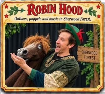 Robin Hood — original theatre photograph and painted production heading